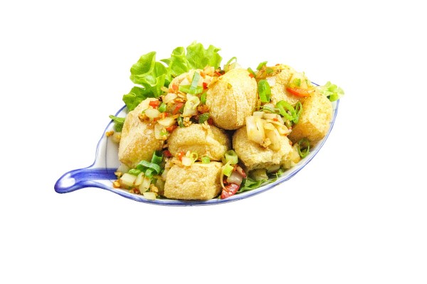 Tofu frits sautés à l'ail,...